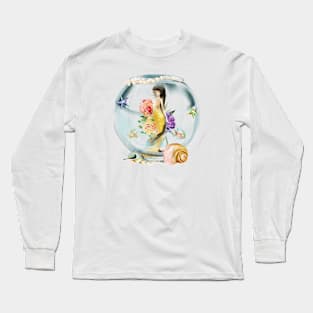 Mermaid in aquarium Long Sleeve T-Shirt